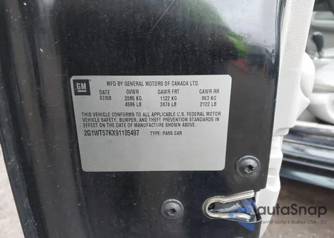 2009 Chevrolet Impala Lt z USA, uszkodzony, nr VIN 2G1WT57KX91105497